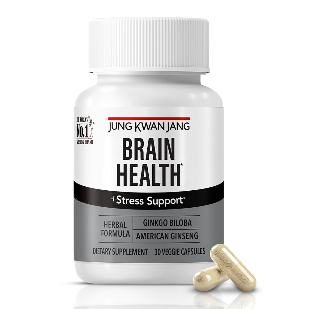 JUNG KWAN JANG Ginkgo Biloba Supplements with American Ginseng for Brain Health Formula, Memory Extra Strength, Focus Booster, Promote Cognitive Function - 30 Capsules for Men and Women