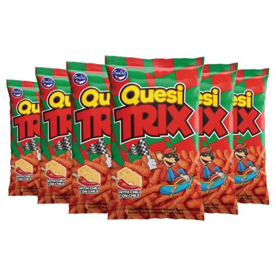 Bocadeli Quesitrix, Corn Puff, 5.1 oz, Central American Snacks, Corn Chips (With Chili, 6 Pack)