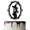 A Baby is Brewing Cake Topper, Halloween Baby Shower Cake Decorations, Pregnant Witch Cake Toppers for Gender Reveal Party Decoration Supplies, Black Glitter view 1
