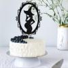 A Baby is Brewing Cake Topper, Halloween Baby Shower Cake Decorations, Pregnant Witch Cake Toppers for Gender Reveal Party Decoration Supplies, Black Glitter view 4