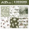 12 Sheet Greenery Wrapping Paper Forest Reindeer Flower Gift Wrap Paper Bulk Folded Flat Green Art Paper for Christmas Birthday, 19.7 x 27.6 Inch view 3