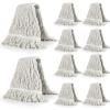 10Pcs Commercial String Mop Head, Loop-End Mop Head Replacement, Heavy Duty Mop Head Refills, Cotton Looped End Wet Cleaning Mop Refill for Floor Cleaning, Home, Industrial and Commercial Use (White) view 1