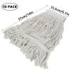 10Pcs Commercial String Mop Head, Loop-End Mop Head Replacement, Heavy Duty Mop Head Refills, Cotton Looped End Wet Cleaning Mop Refill for Floor Cleaning, Home, Industrial and Commercial Use (White) view 2