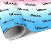InterestPrint Custom Name Gift Wrapping Paper Personalized Pink White Pink Wrapping Paper Roll Customized Wrap Paper 58x23 for Mom Dad Grandma Grandpa Birthday 1 Roll view 3