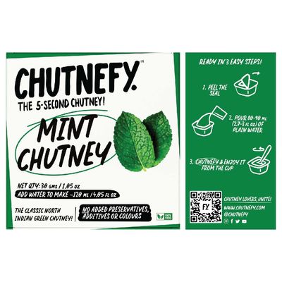 Chutnefy - Mint Chutney - 30gm | Delicious & Ready-to-Eat | 5-Second Instant Chutney | No Preservatives or Additives