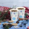 100PCS 9Oz Christmas Snowflake Paper Cups Christmas Paper Cups Xmas Disposable Coffee Cups Snowflake Christmas Cups Drinking Tea Paper Cups Christmas Cups for Christmas Winter Birthday Party Supplies view 4