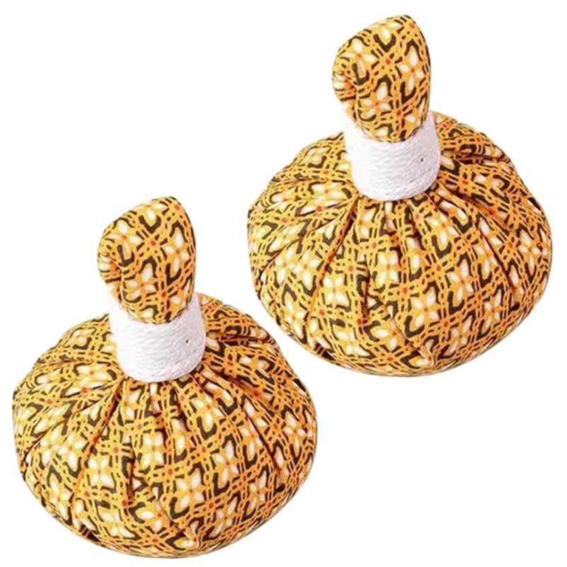 Beavorty 2pcs Thai Massage Balls Spa Herbal Massage Compress Ball Warm Hot Therapys Warming Bags Chinese Herbal Health Bags for Body Relaxing Aroma