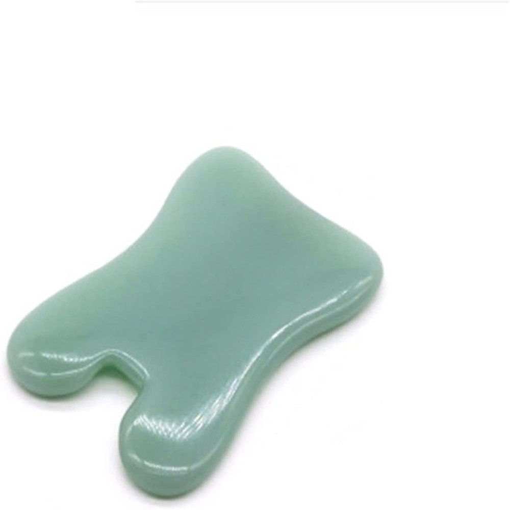 AMHIL Gua sha Scraper Board Natural Jade Guasha Stone Board Facial Eye Guasha Plate Jade Face Massager Scraper Tool for Face Neck Back Body Pressure Therapy Massage Tool Set (Color : 3)