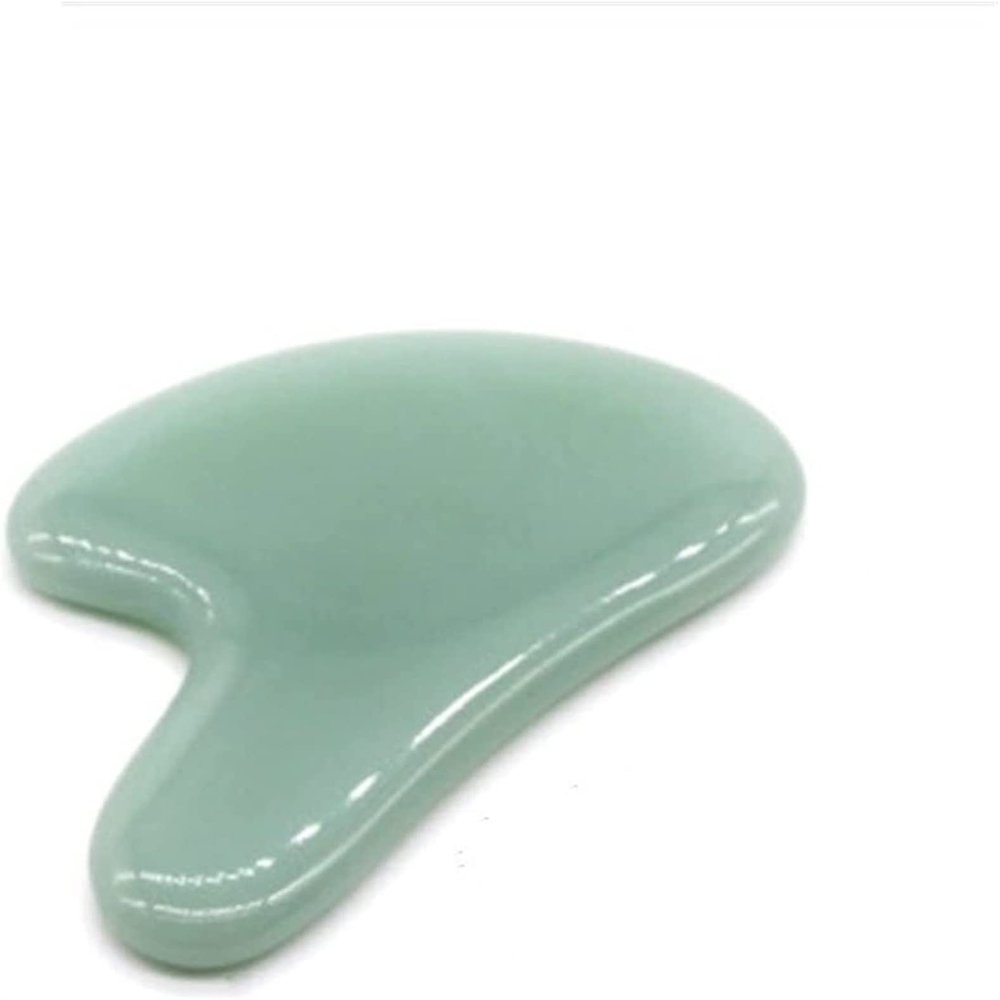 AMHIL Gua sha Scraper Board Natural Jade Guasha Stone Board Facial Eye Guasha Plate Jade Face Massager Scraper Tool for Face Neck Back Body Pressure Therapy Massage Tool Set (Color : 4)