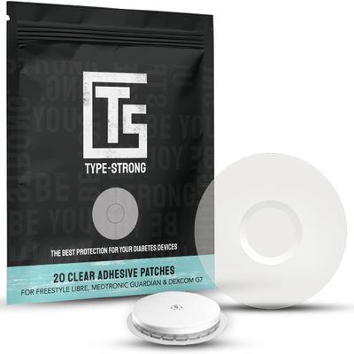 Type Strong 20 Pack Clear Freestyle Libre 3 Adhesive Patches. Waterproof Libre 3 Sensor Covers for Sensitive Skin. Sweat-Resistant for Dexcom G7, Freestyle Libre 2, 3 & Medtronic Guardian.10-14 Days