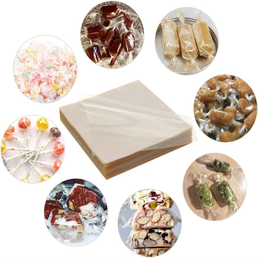 1000 Sheets Clear Cellophane Wrap Roll 5x5 Inches for Treats, Lollipop, Gummies, Saran Wrap& Cake Pop Making Supplies, etc