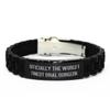 Epic Oral surgeon Gifts, Officially the World's Finest Oral, Birthday Black Glidelock Clasp Bracelet For Oral surgeon from Boss, Dental health, Toothbrush, Toothpaste, Floss, Mouthwash view 1
