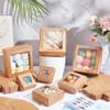 BENECREAT 18 Packs 4x4x1.6 Inch Brown Kraft Paper Box with Clear Windows Foldable Paper Gift Box Goodies Candy Box Dessert Box for Party Wedding Bakery Packaging view 4