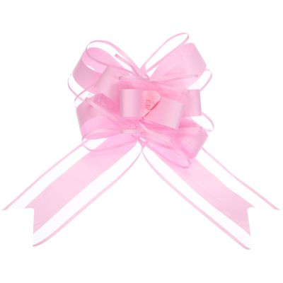 uxcell 20pcs 9 Inch Giant Large Pull Bow Gift Wrapping Organza Bows Ribbon Pink for Wedding Baskets Presents Christmas