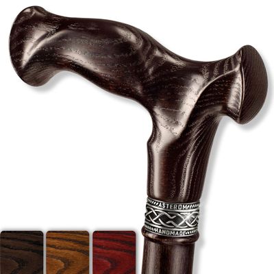 Asterom Walking Cane - Handmade, Ergonomic, Canes for Men - Wooden Walking Sticks for Seniors, Unique (Walnut, 38 Inches)