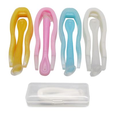 Gadgetime USA Contact Lens Remover & Insertion Tool (Pack of 4) - Contact Applicator & Inserter with Soft Tip - Includes Tweezers & Soft Scoop for Home & Travel - Suitable for Girls with Long Nails