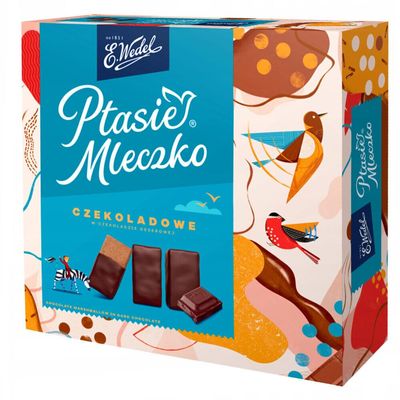 E.Wedel Bird's Milk Chocolate Flavor 340g - Authentic Polish Candy | Creamy Filling | Rich Chocolate Indulgence