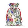 ZISHAK Garden Blossoming Wildflowers Birds Leaves Branches Drawstring Christmas Gift Bag-With Rustic Appeal,For All Your Gift Giving Needs view 2
