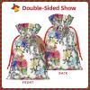 ZISHAK Garden Blossoming Wildflowers Birds Leaves Branches Drawstring Christmas Gift Bag-With Rustic Appeal,For All Your Gift Giving Needs view 3