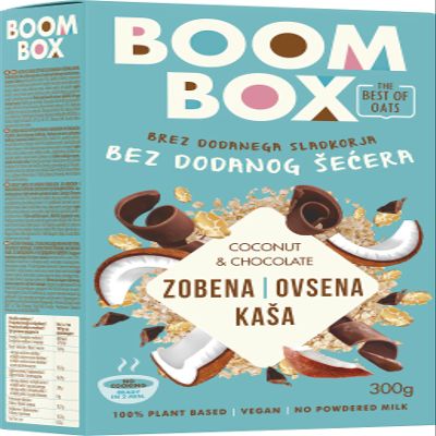 BOOM BOX Coconut Chocolate Oatmeal - 30g - Creamy Coconut with a Hint of Chocolate