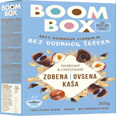 BOOM BOX Hazelnut Chocolate Oatmeal - 30g - Nutty and Chocolaty Breakfast Delight