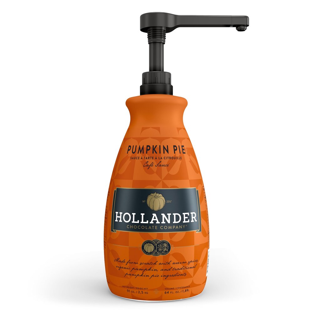 Hollander Pumpkin Pie Sauce | Made with Organic Pumpkin and Warm Spices | Net Wt. 91 oz. 64 fl. oz. | Pump Included