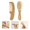 3 Sets Wool Brush Set Newborn Hair Comb Baby Wool Hair Care Hair Comb Baby Supplies Baby Wooden Comb Infant Hair Brush Newborn Baby Comb view 3