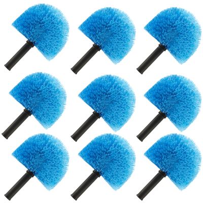 9pcs Twist-on Webster Cobweb Duster Head Brush | Spider Web Remover Brush | Cobweb Duster Head Attachment for Outdoor & Indoor Cleaning | Fits Standard 3/4 inch Threaded Poles (Blue)