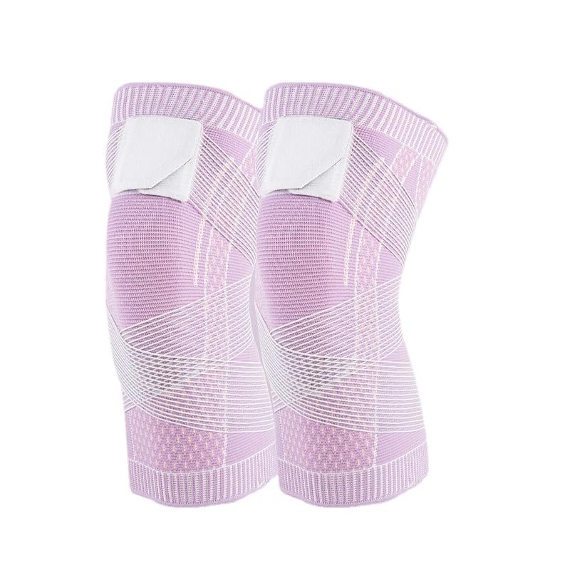 Knee Braces for Knee Pain- 2 Pack Knee Sleeves for Pain Relief Set, Knee Compression Sleeves with Adjustable Straps for Best Fit, for Sports, Runner, Meniscus Tear, ACL, Arthritis, Joint Pain (Purple Pink,Small)
