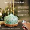 Porseme 500ml Essential Oil Diffuser, Aroma Ultrasonic Humidifier with Remote Control, BPA Free, Auto Shut-Off, 7 Color LED Light for Bedroom view 3