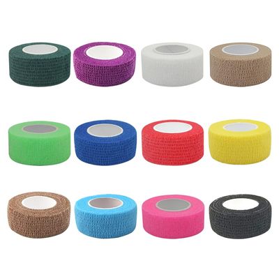[12 Pack-1" x5Yards] MINGYUE Self Adhesive Bandage Wrap,Athletic Tape,Sports Tape,Wrist and Ankle Wrap Tape,Cohesive Bandage for Vet Wrap(12 Colors)