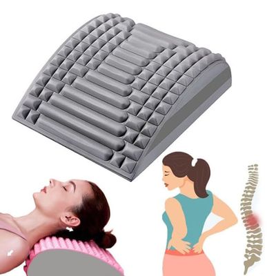 ADHMETOP Neck and Back Stretcher, Support Massager, Used to Relieve Low Back Pain, Relax and Soothe The Back and Neck, intervertebral disc herniation, Sciatica, and Relaxation Tool (Sky Gray)