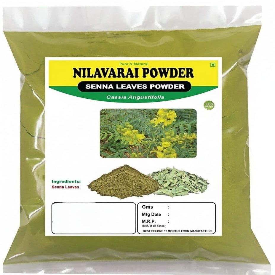 3V Senna Powder | Nilavarai | Cassia Angustifolia | Sonamukhi 100g | 3.53 Ounce