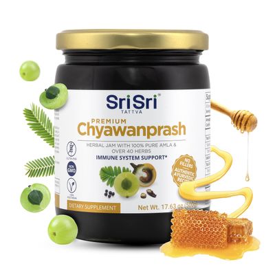 Sri Sri Tattva Chyawanprash Jam  500g Ayurvedic Jam with Amla Indian Gooseberry Fruit & 40+ Ayurvedic Herbs  Authentic Chyawanprash for Immune Support, Digestion, Stress Relief & Daily Energy
