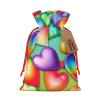 ZISHAK Rainbow Hearts Drawstring Fabric Gift Bagsideal Holiday Gift Bags For Any Occasion view 1