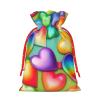 ZISHAK Rainbow Hearts Drawstring Fabric Gift Bagsideal Holiday Gift Bags For Any Occasion view 2