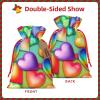 ZISHAK Rainbow Hearts Drawstring Fabric Gift Bagsideal Holiday Gift Bags For Any Occasion view 3