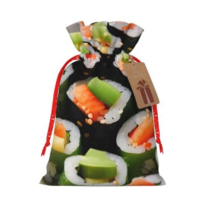 ZISHAK Sushi Dill Pickles Drawstring Fabric Gift Bagsideal Holiday Gift Bags For Any Occasion