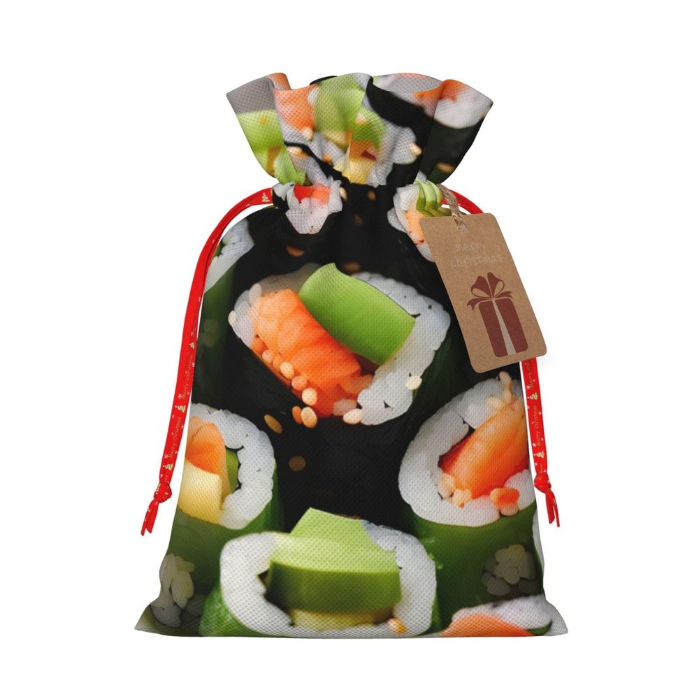 ZISHAK Sushi Dill Pickles Drawstring Fabric Gift Bagsideal Holiday Gift Bags For Any Occasion