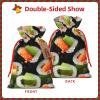 ZISHAK Sushi Dill Pickles Drawstring Fabric Gift Bagsideal Holiday Gift Bags For Any Occasion view 3