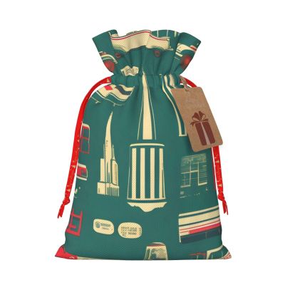 ZISHAK Scottish Retro Drawstring Fabric Gift Bagsideal Holiday Gift Bags For Any Occasion