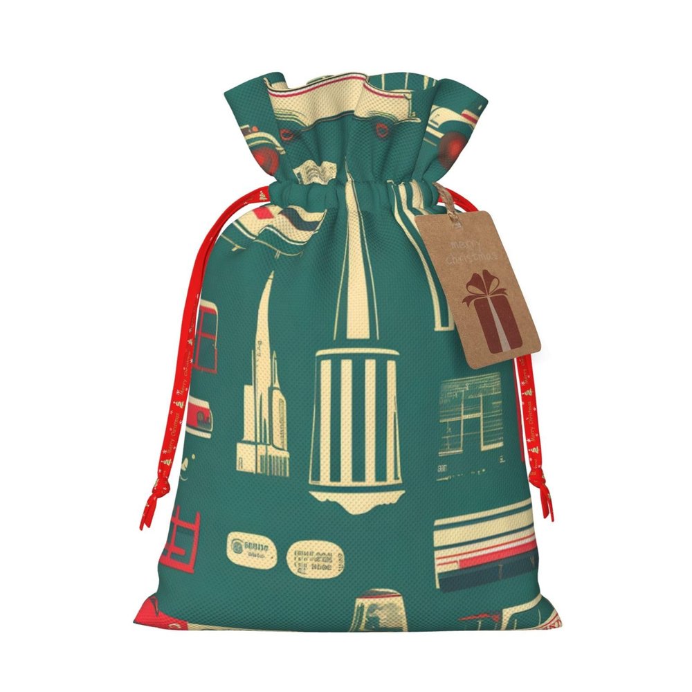 ZISHAK Scottish Retro Drawstring Fabric Gift Bagsideal Holiday Gift Bags For Any Occasion