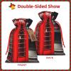 ZISHAK Red Phone Booth London Street Drawstring Fabric Gift Bagsideal Holiday Gift Bags For Any Occasion view 3