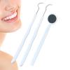 3 Pieces Dental Tools Set, Professional Disposable Plastic Dental Hygiene Cleaning Kit, including Dental Mirror, Probe for Oral Care Orthodontic Supplies view 1
