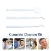 3 Pieces Dental Tools Set, Professional Disposable Plastic Dental Hygiene Cleaning Kit, including Dental Mirror, Probe for Oral Care Orthodontic Supplies view 2