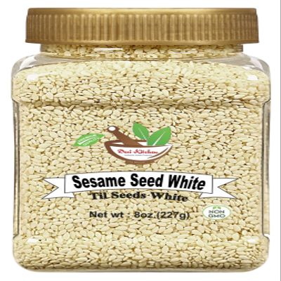 Desi Kitchen Sesame Seed White 8oz (227g) | Til Seeds White | Salt Free | Vegan | NON GMO | By Rani Foods