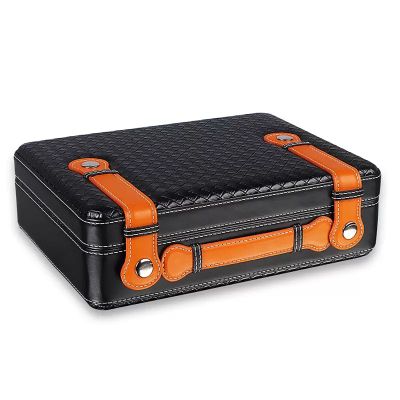 Cigar Case,Cedar Wood Travel Leather Cigar Case,Portable Travel Leather Cigar Case Built in Hygrometer,Travel Cigar Case Humidor,Cigar Humidors Portable for 20-30 Cigars (Color : Black)
