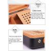 Cigar Case,Cedar Wood Travel Leather Cigar Case,Portable Travel Leather Cigar Case Built in Hygrometer,Travel Cigar Case Humidor,Cigar Humidors Portable for 20-30 Cigars (Color : Black) view 3