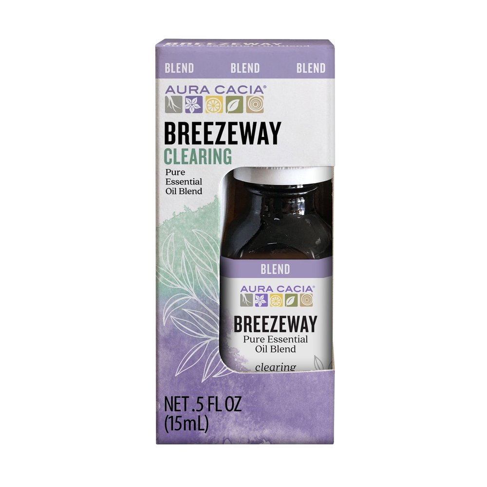 Aura Cacia Breezeway Essential Oil in Box, Vegan, 0.5 Fluid Ounces (Pack of 1)
