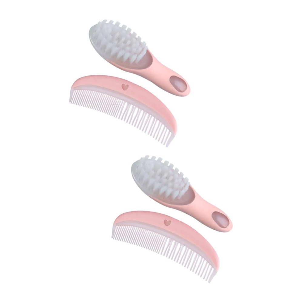 SAFIGLE 2 Sets Infant Hair Brush Comb Set Newborn Brush and Comb Anti-Static Smooth Grooming for Baby's Scalp Promote Circulation Brain Development